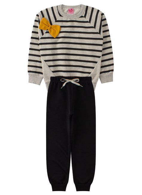 conjunto infantil feminino moletom peluciado laco menina doce