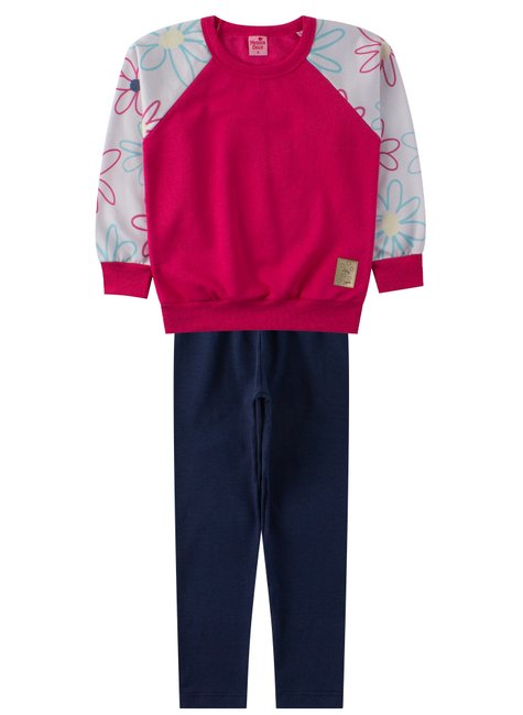 conjunto infantil feminino moletom peluciadocotton linda menina doce 12