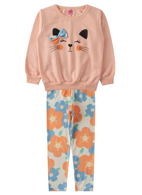 conjunto infantil feminino moletom peluciadosuplex sublimado peluciado charming menina doce
