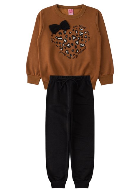 conjunto infantil feminino moletom peluciado lovely menina doce 11