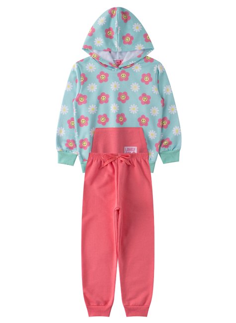 conjunto infantil feminino moletom sublimado peluciadomoletom peluciado florzinhas menina doce 6