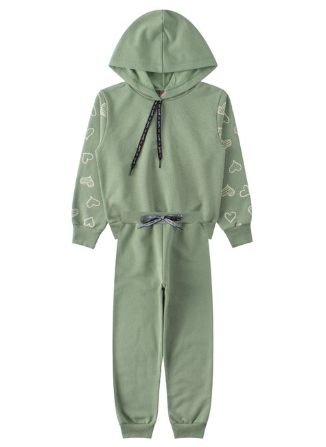 Conjunto Infantil Feminino Moletom Peluciado Love Menina Doce