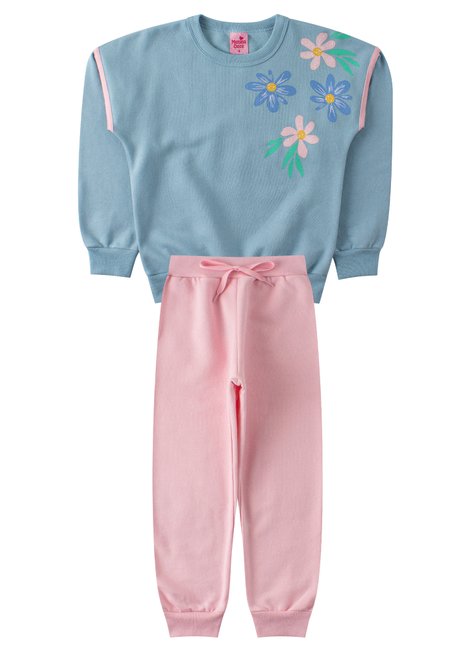 conjunto infantil feminino moletom peluciado linda menina doce 11