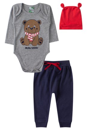 Kit Body Bebê 3 Peças Ribana Canelada Like Winter - Lumagy