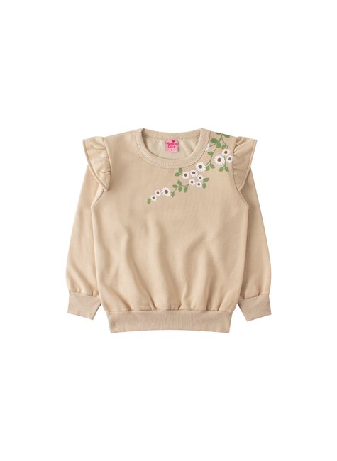 conjunto infantil feminino moletom peluciado florzinha menina doce 12