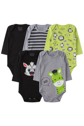 Kit Body Bebê 5 Peças Suedine Wild - Pequeno Big Amor