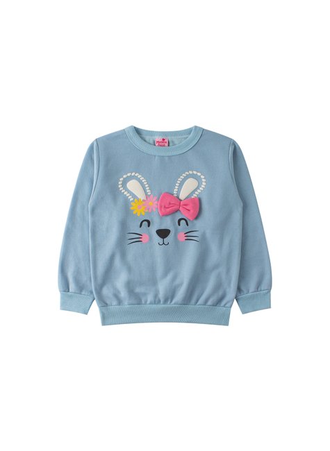 conjunto infantil feminino moletom peluciado rabbit menina doce 12