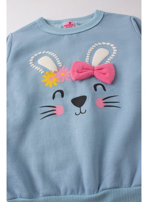 conjunto infantil feminino moletom peluciado rabbit menina doce 14