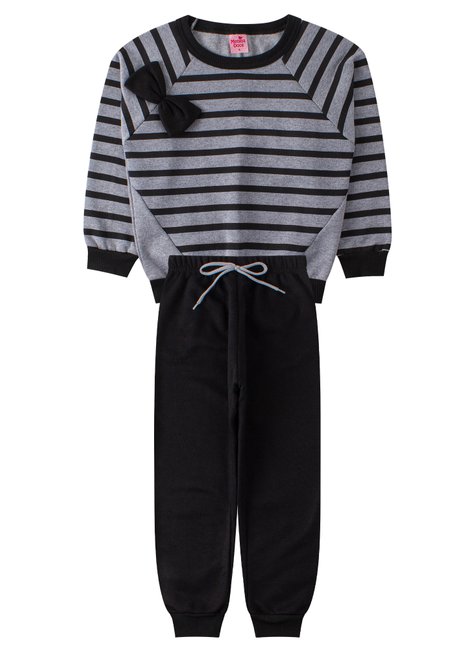 conjunto infantil feminino moletom peluciado laco menina doce