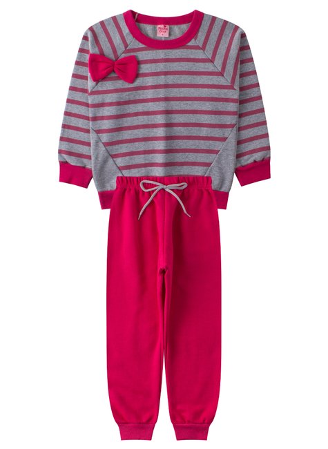 conjunto infantil feminino moletom peluciado laco menina doce 11