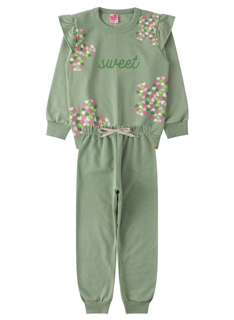 conjunto infantil feminino moletom peluciado sweet menina doce 8