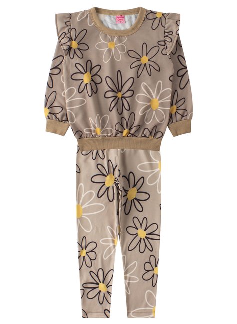 conjunto infantil feminino moletom sublimado peluciado flores menina doce 11