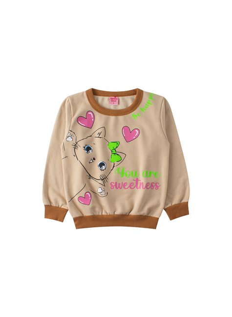 conjunto infantil feminino moletom peluciado be happy menina doce 12