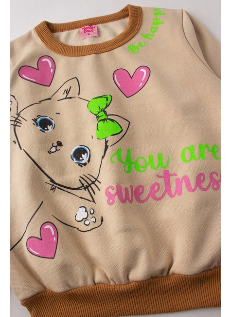 conjunto infantil feminino moletom peluciado be happy menina doce 14