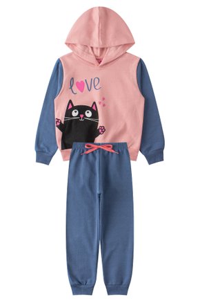 Conjunto Infantil Feminino Moletom Peluciado Love - Menina Doce