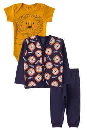 Kit Body Bebê e Casaquinho 3 Peças Suedine Lion - Freedom