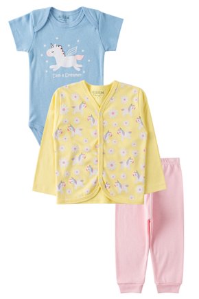 Kit Body Bebê e Casaquinho 3 Peças Suedine Dreamer - Freedom