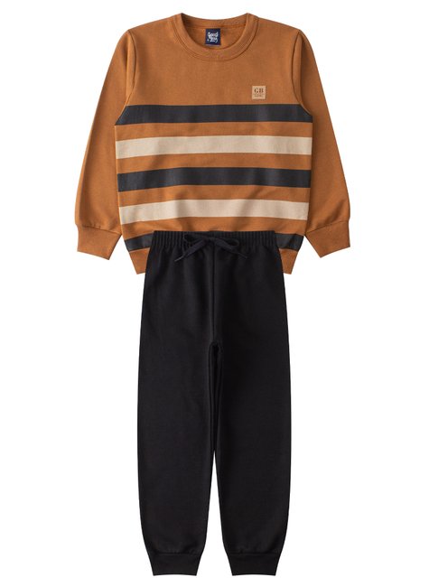 conjunto infantil masculino moletom peluciado estiloso good boy 6