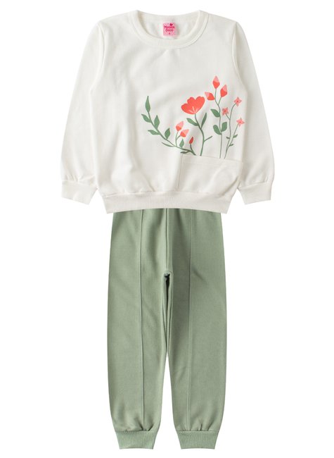 conjunto infantil feminino moletom peluciado delicada menina doce