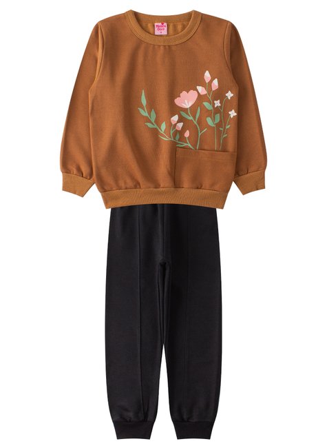 conjunto infantil feminino moletom peluciado delicada menina doce 11