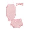 kit body bebe feminino 3 pecas ribana canelada lacinho lumagy