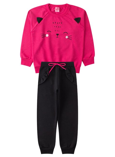 conjunto infantil feminino moletom peluciado cute menina doce 6