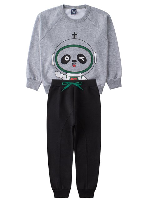 conjunto infantil masculino moletom peluciado cool good boy