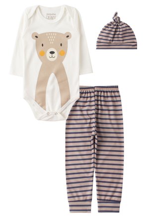 Kit Body Bebê 3 Peças Suedine/Suedine Sublimado Bear - Pequeno Big Amor
