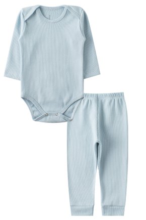 Kit Body Bebe 2 Pecas Ribana Canelada Cool - Leninha Baby