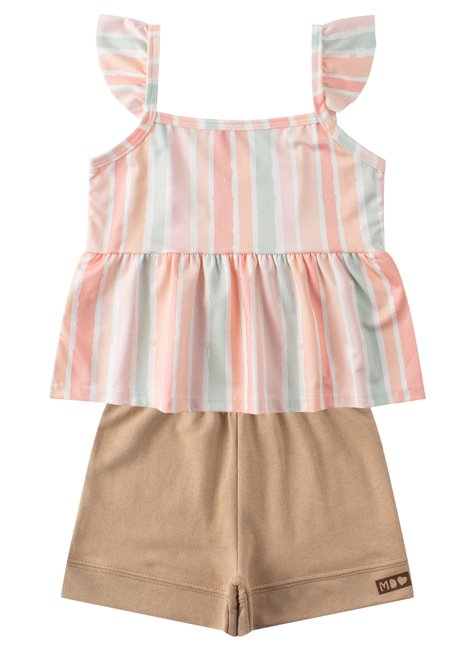 conjunto infantil feminino suplex sublimadomoletinho listras menina doce