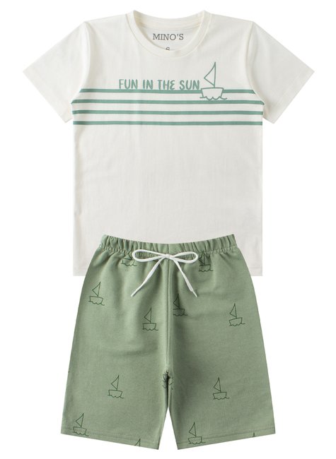 conjunto infantil masculino meia malhamoletinho summer mino s 11