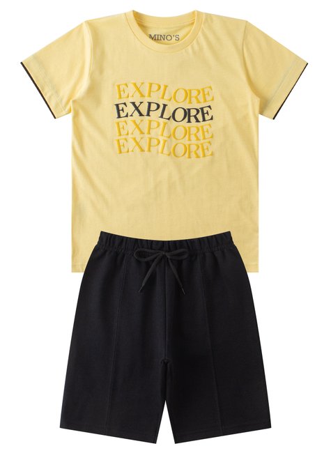 conjunto infantil masculino meia malhamoletinho explore mino s