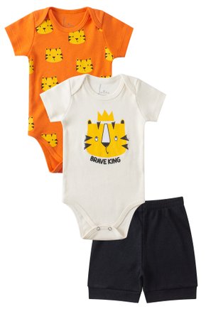 Kit Body Bebê 3 Peças Suedine Brave King - Leninha Baby