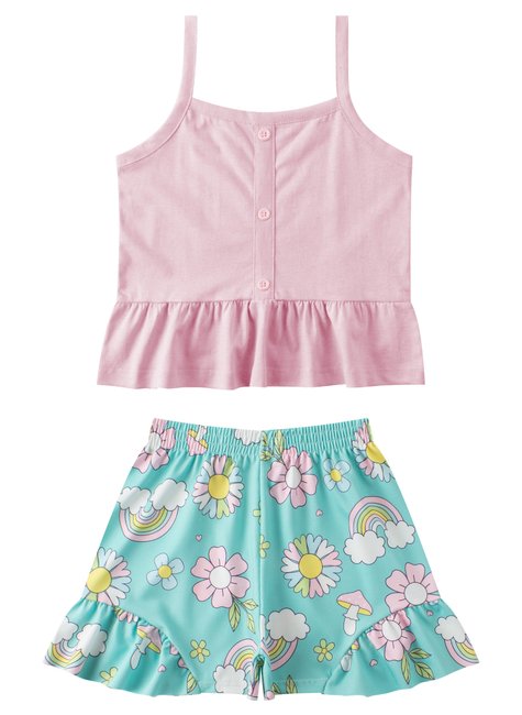 conjunto infantil feminino meia malhasuplex sublimado divertida menina doce