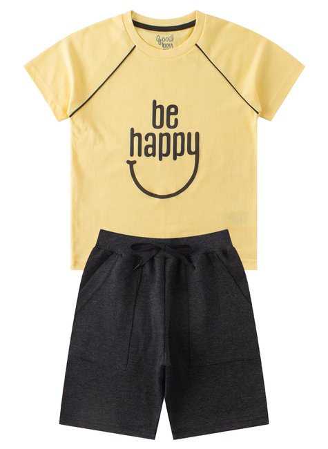 conjunto infantil masculino meia malhamoletinho be happy good boy 6