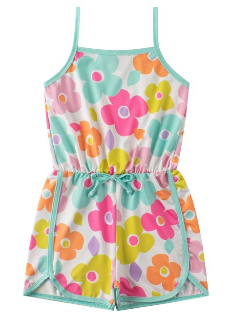 macacao infantil feminino suplex sublimado flowers menina doce