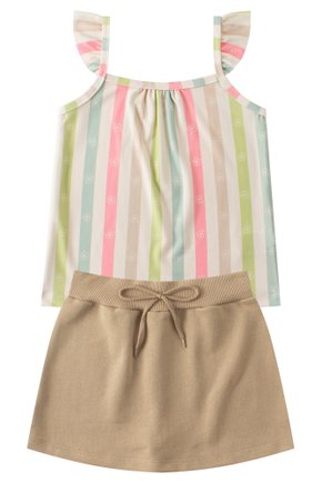 Conjunto Infantil Feminino Suplex Sublimado/Moletinho Charme - Menina Doce