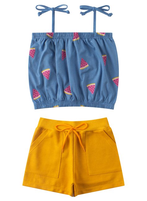 conjunto infantil feminino meia malhamoletinho watermelon menina doce 6