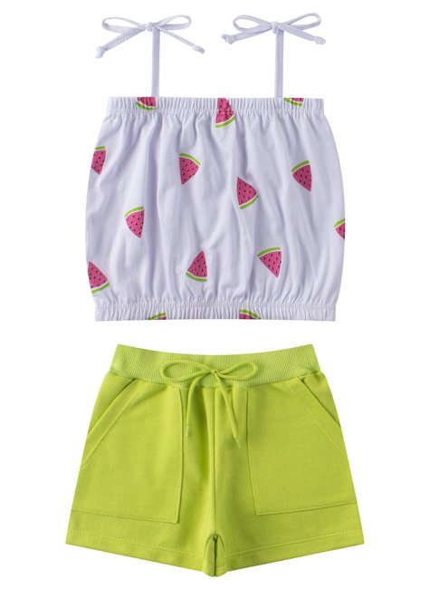 conjunto infantil feminino meia malhamoletinho watermelon menina doce 11