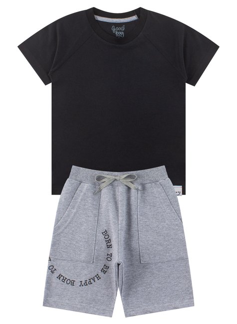 conjunto infantil masculino meia malhamoletinho happy good boy