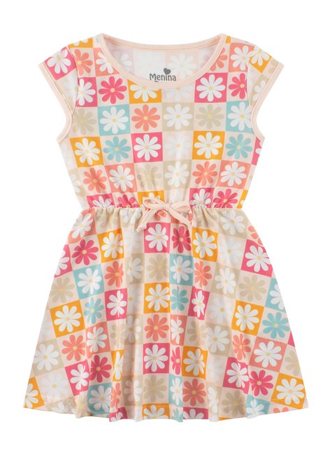 vestido infantil feminino suplex sublimado flowers menina doce