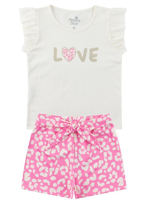 conjunto infantil feminino meia malhasuplex sublimado love menina doce