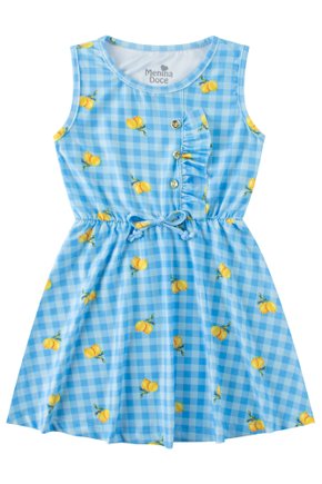Vestido Infantil Feminino Suplex Sublimado Lemon - Menina Doce