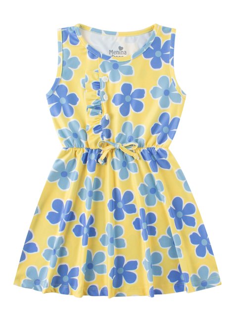 vestido infantil feminino suplex sublimado floral menina doce