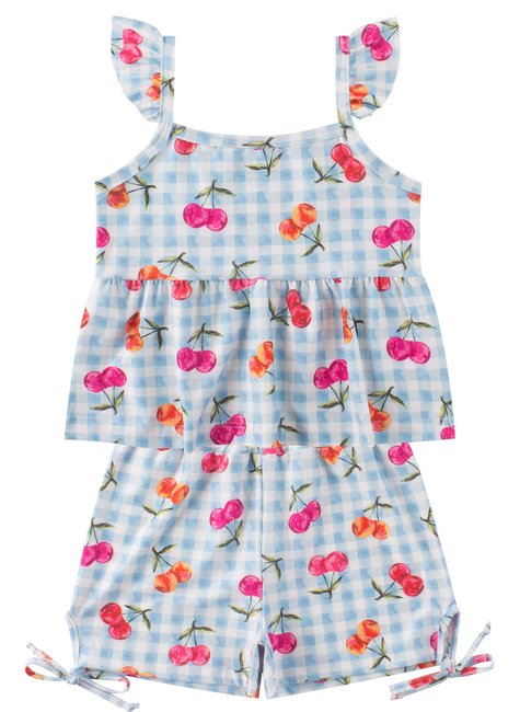 conjunto infantil feminino suplex sublimado cherry menina doce