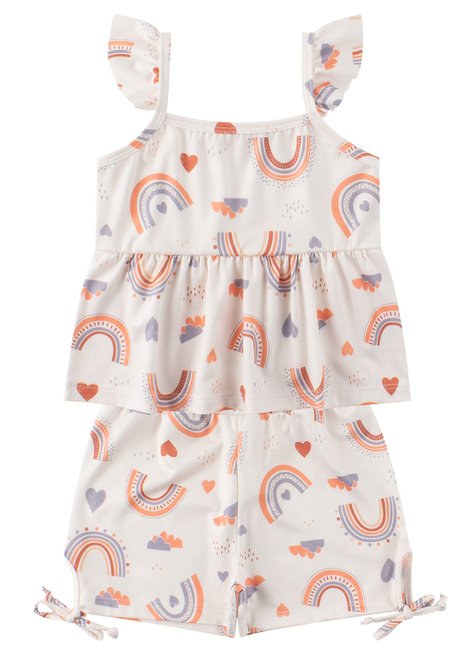 conjunto infantil feminino suplex sublimado rainbow menina doce