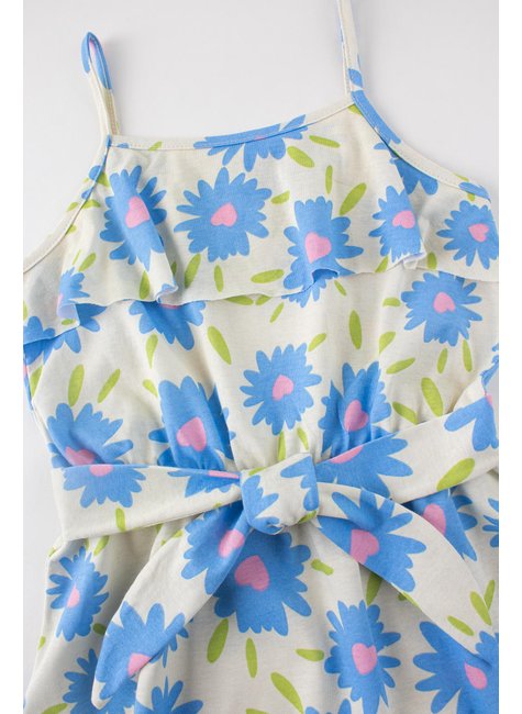 vestido infantil feminino meia malha rotativa floral menina doce 2