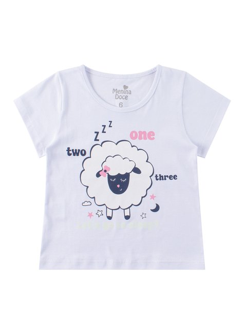 pijama infantil feminino meia malhasuplex sublimado sheep menina doce 2