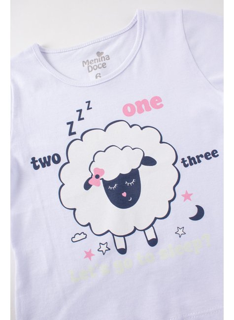 pijama infantil feminino meia malhasuplex sublimado sheep menina doce 4