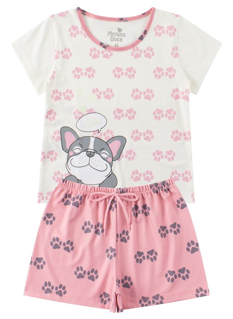 pijama infantil feminino meia malhasuplex sublimado cute menina doce